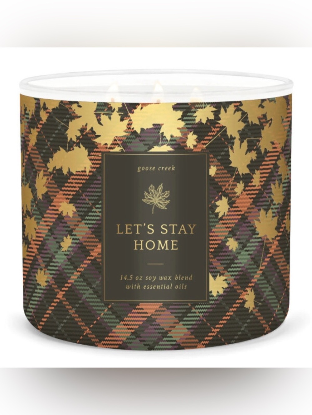 Goose Creek Let’s Stay Home 3 Wick Candle 14.5 oz Jar Crisp Apple Vanilla New